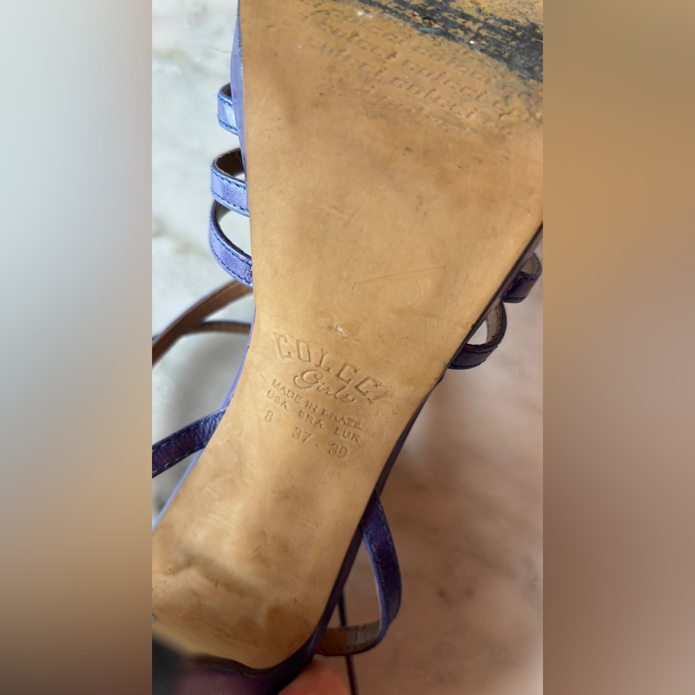 Colcci Original blue leather strappy heels size 8 ankle strap stilettos - Picture 6 of 16
